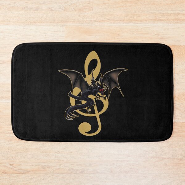 Item preview, black dragon treble clef designed and sold by Artbellachi.