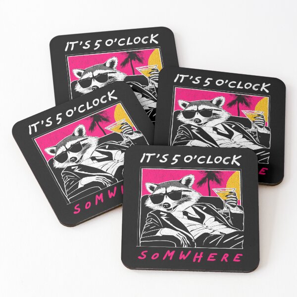 Item preview, Its 5 Oclock Somewhere - Retro Raccoon designed and sold by Hugo Bloke.