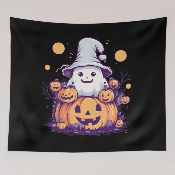 Item preview, Cute Boo and Pumpkins Halloween | Whimsical Autumn and Halloween Delights Collection designed and sold by Ali Doodles.
