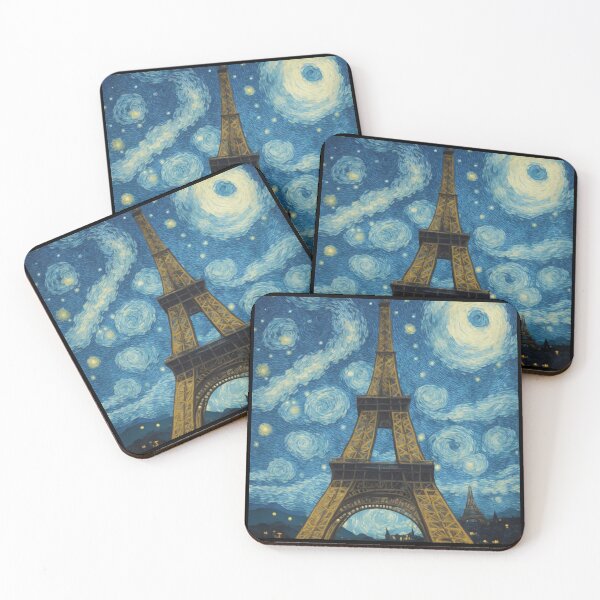 Item preview, Starry night in Paris Van Gogh Starry Night Eiffel Tower designed and sold by Vangoholic.
