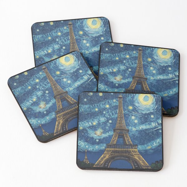 Item preview, Starry night in Paris Van Gogh Starry Night Eiffel Tower designed and sold by Vangoholic.