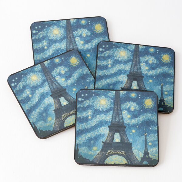 Item preview, Starry night in Paris Van Gogh Starry Night Eiffel Tower designed and sold by Vangoholic.