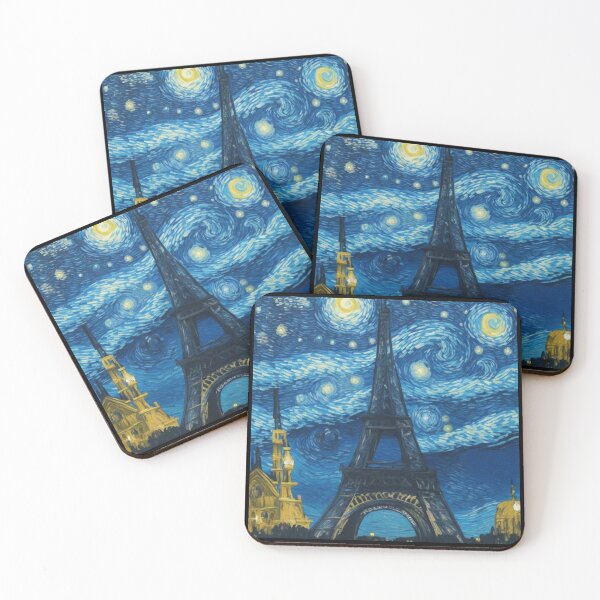 Item preview, Starry night in Paris Van Gogh Starry Night Eiffel Tower designed and sold by Vangoholic.