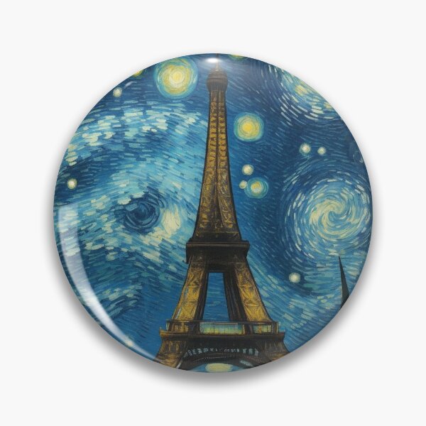 Item preview, Starry night in Paris Van Gogh Starry Night Eiffel Tower designed and sold by Vangoholic.