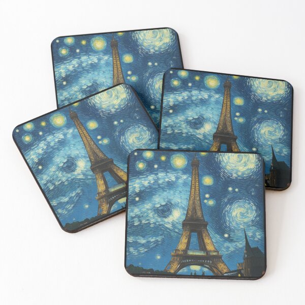 Item preview, Starry night in Paris Van Gogh Starry Night Eiffel Tower designed and sold by Vangoholic.