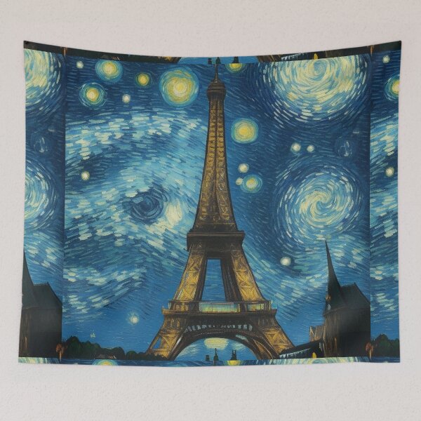 Item preview, Starry night in Paris Van Gogh Starry Night Eiffel Tower designed and sold by Vangoholic.