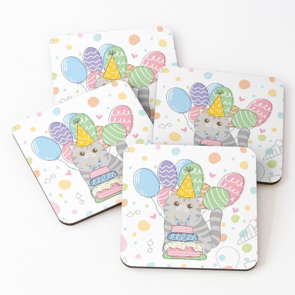 Item preview, Gray Tabby Exotic Shorthair Persian Cat Birthday Party designed and sold by lulululupaint.