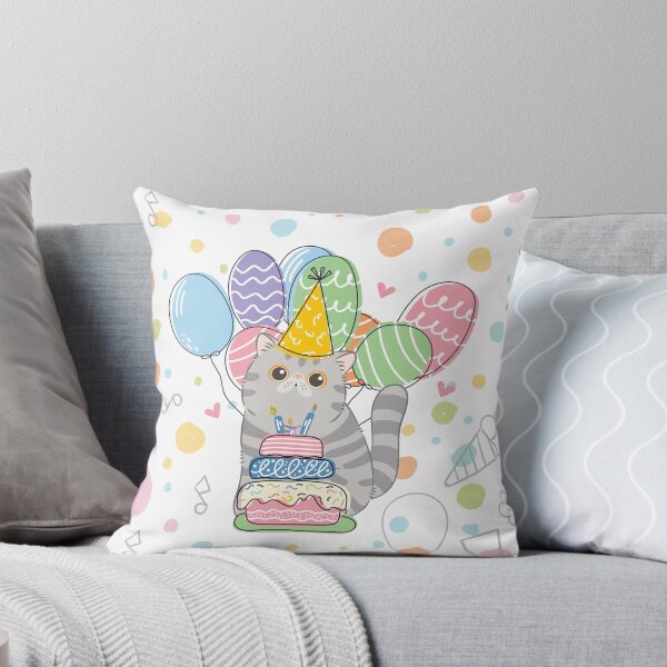 Item preview, Gray Tabby Exotic Shorthair Persian Cat Birthday Party designed and sold by lulululupaint.
