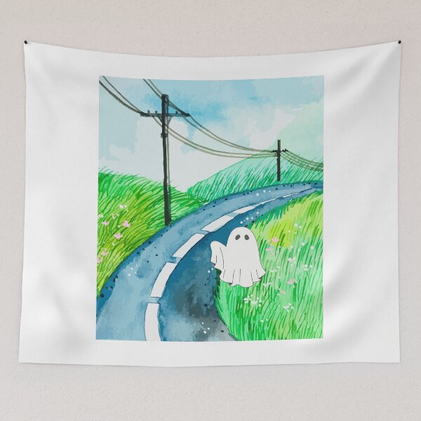 Item preview, Watercolor Landscape Hitchhiking Ghost  designed and sold by OscarAndOphelia.