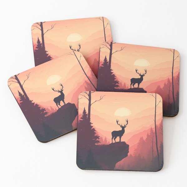 Item preview, Vintage Deer at Sunset: A Cowboy's Mountain Majesty designed and sold by Terra Track Art.
