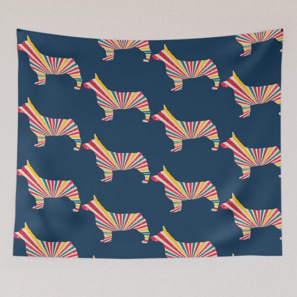 Item preview, Swedish Vallhund Bobtail in Retro pattern designed and sold by ODINDISA.