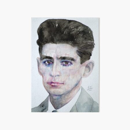 FRANZ KAFKA - watercolor portrait Art Board Print