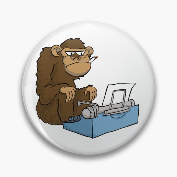 Item preview, Monkey at a typewriter designed and sold by johnnybuzt.