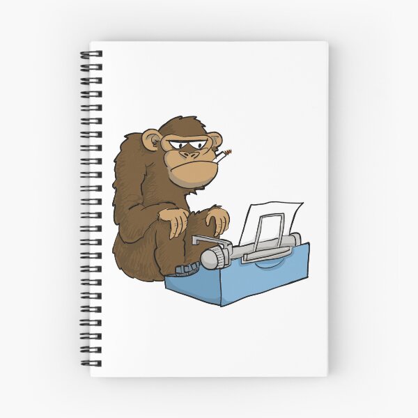 Item preview, Monkey at a typewriter designed and sold by johnnybuzt.