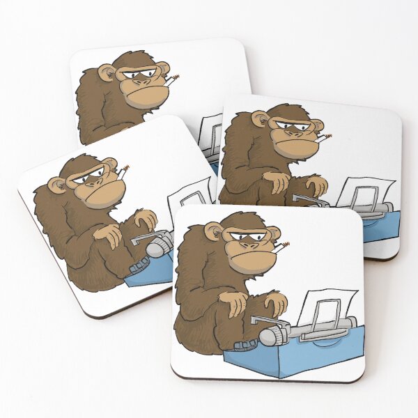 Item preview, Monkey at a typewriter designed and sold by johnnybuzt.