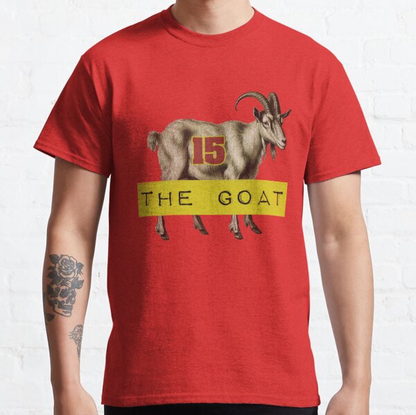 Mahomes Goat 15 Red Vintage T-Shirt by Official Goat Gear, Medium