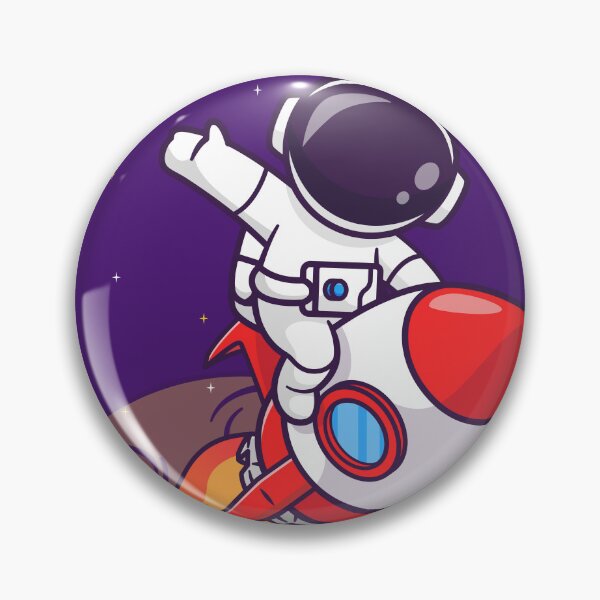 Item preview, Cosmic Salute: Cute Astronaut Riding Rocket, Waving Hand in Space Cartoon Vector Icon Illustration designed and sold by hjian8219.