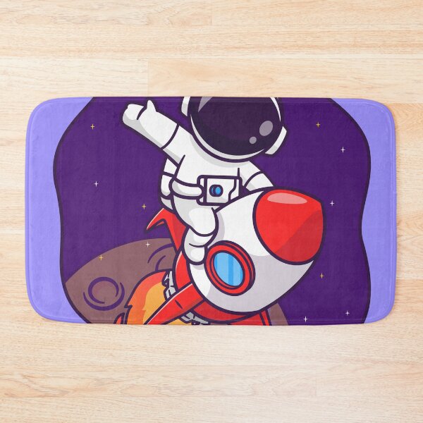 Item preview, Cosmic Salute: Cute Astronaut Riding Rocket, Waving Hand in Space Cartoon Vector Icon Illustration designed and sold by hjian8219.