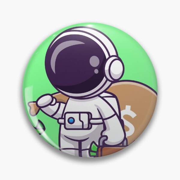 Item preview, Cosmic Prosperity: Cute Astronaut with Money Bag and Suitcase Cartoon Vector Icon Illustration designed and sold by hjian8219.