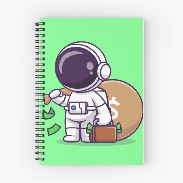 Item preview, Cosmic Prosperity: Cute Astronaut with Money Bag and Suitcase Cartoon Vector Icon Illustration designed and sold by hjian8219.