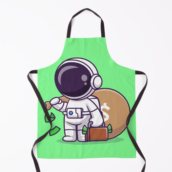 Item preview, Cosmic Prosperity: Cute Astronaut with Money Bag and Suitcase Cartoon Vector Icon Illustration designed and sold by hjian8219.