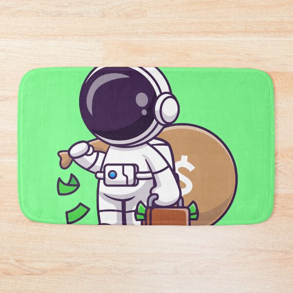 Item preview, Cosmic Prosperity: Cute Astronaut with Money Bag and Suitcase Cartoon Vector Icon Illustration designed and sold by hjian8219.