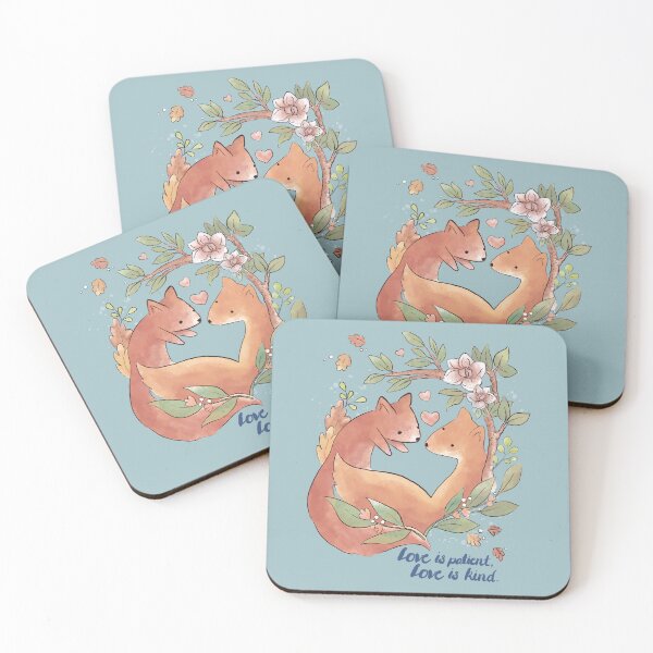 Item preview, Lovely Foxes | Parent and Baby Fox| Mama and Baby Fox | Papa and Baby Fox | Love is Patient | Christian Art designed and sold by Joyful by Sarah.