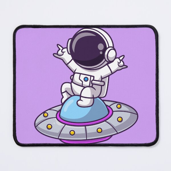 Item preview, UFO Co-Pilot: Cute Astronaut Sitting on UFO Cartoon Vector Icon Illustration designed and sold by hjian8219.