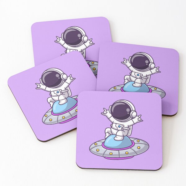 Item preview, UFO Co-Pilot: Cute Astronaut Sitting on UFO Cartoon Vector Icon Illustration designed and sold by hjian8219.