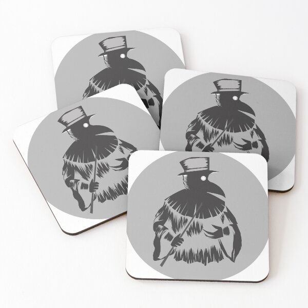 Item preview, Black gothic minimalist plauge doctor with grey background designed and sold by TheKvltStudio.