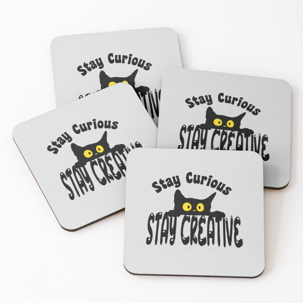 Item preview, Stay Curious Stay Creative Black Cat designed and sold by netfires.