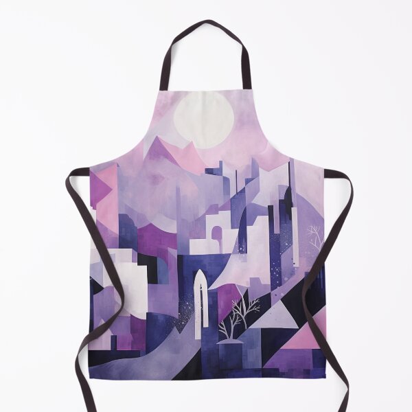 Item preview, Fragmented Abstract Landscape in Shades of Purple, Grey, and White designed and sold by PaintbrushPlace.