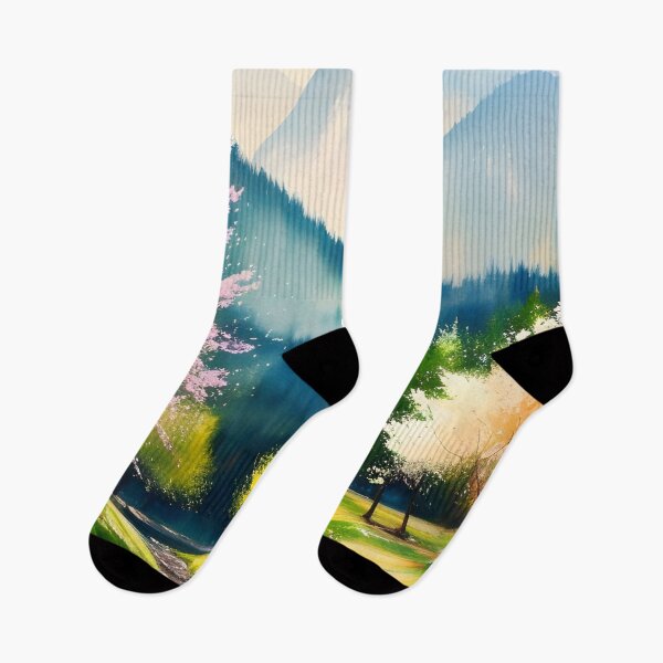 Item preview, Watercolor Mountain Landscape - Impressionism and Chinese painting designed and sold by joejiing.