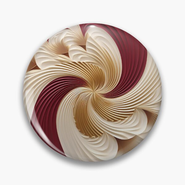 Item preview, Optical Illusion Spirals in Gold and Burgundy with Pearl White Accents designed and sold by PaintbrushPlace.