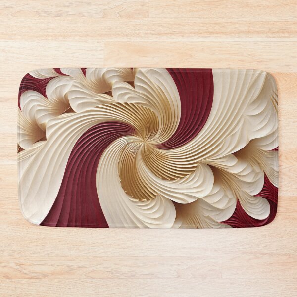 Item preview, Optical Illusion Spirals in Gold and Burgundy with Pearl White Accents designed and sold by PaintbrushPlace.