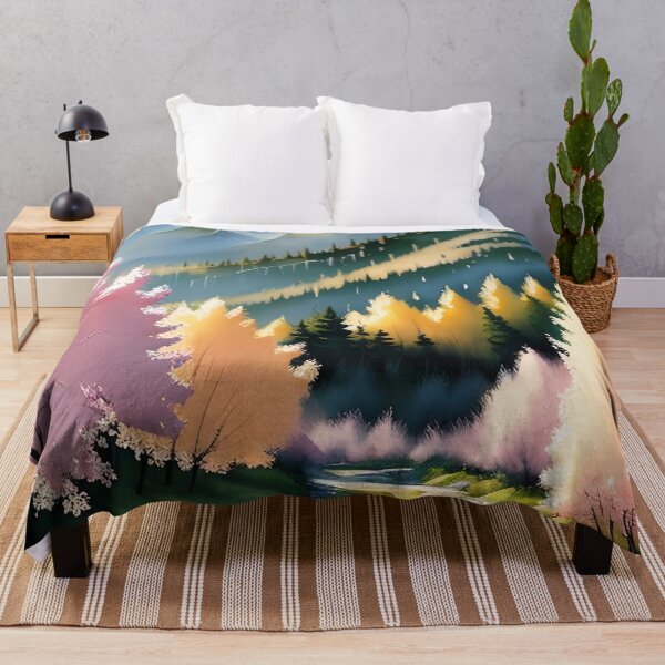 Item preview, Watercolor and Impressionism Mountain Landscape - Oil painting designed and sold by joejiing.