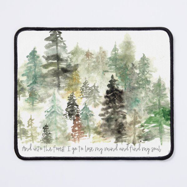 Item preview, Watercolor Forest Trees Green with Quote 1 designed and sold by Khardgrove.