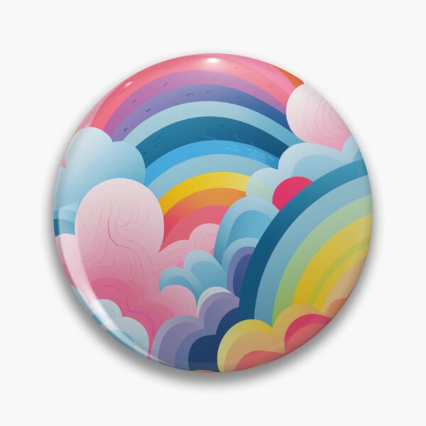 Item preview, Vibrant Rainbow and Cloud Pattern with Neon Colors for Lively Atmosphere designed and sold by PaintbrushPlace.