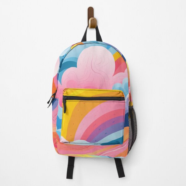 Item preview, Vibrant Rainbow and Cloud Pattern with Neon Colors for Lively Atmosphere designed and sold by PaintbrushPlace.