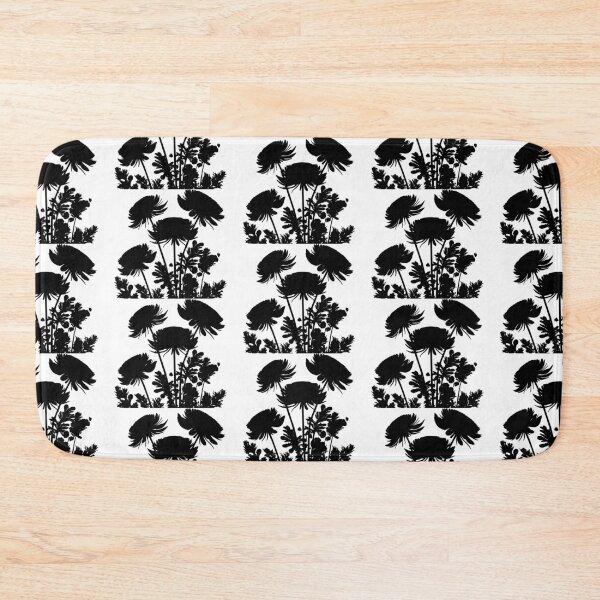 Item preview, Ranunculus Flower Black and White leaves silhouette on White background 9 designed and sold by ArmBaoStock.