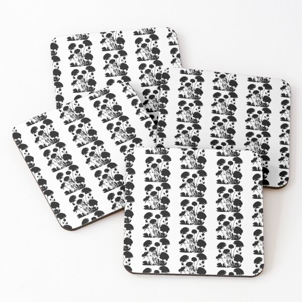 Item preview, Ranunculus Flower Black and White leaves silhouette on White background 10 designed and sold by ArmBaoStock.