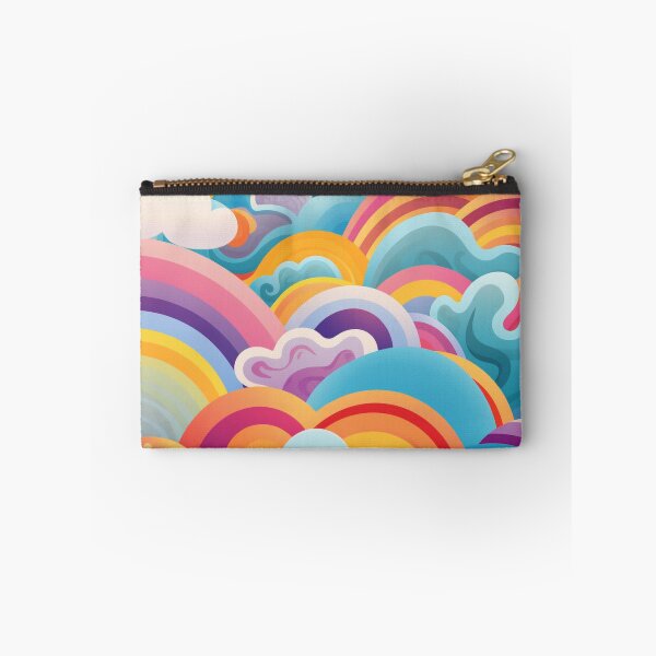 Item preview, Neon Rainbow and Cloud Circle Pattern for Bright, Happy Spaces designed and sold by PaintbrushPlace.