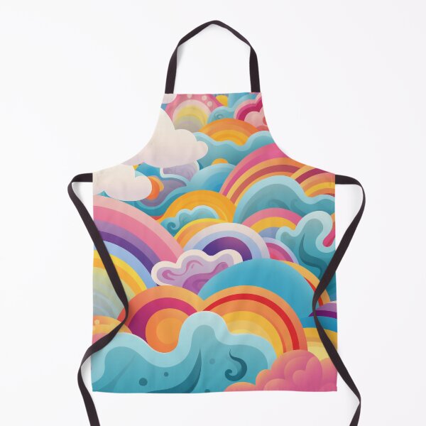 Item preview, Neon Rainbow and Cloud Circle Pattern for Bright, Happy Spaces designed and sold by PaintbrushPlace.