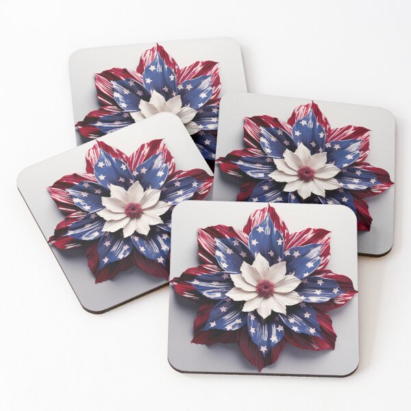 Item preview, American flag flower overlay print designed and sold by dcrc.