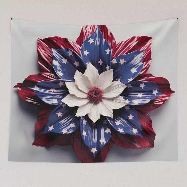 Item preview, American flag flower overlay print designed and sold by dcrc.