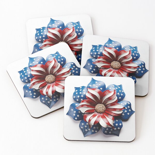 Item preview, American flag flower overlay print designed and sold by dcrc.