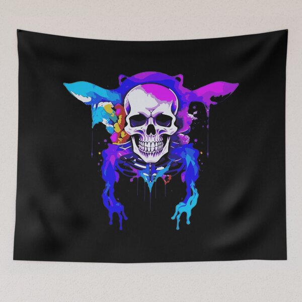 Item preview, Color-splashed Skull designed and sold by SilverFoxxShop.