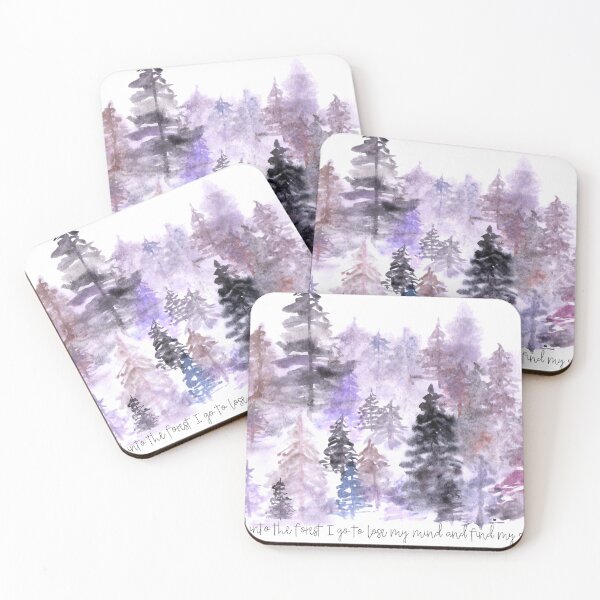 Item preview, Watercolor Forest Trees Purple Quote 1 designed and sold by Khardgrove.