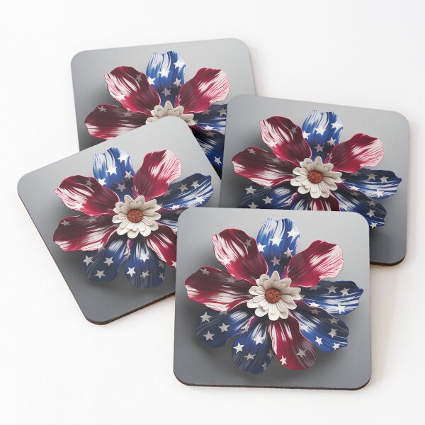 Item preview, american flag flower overlay print designed and sold by dcrc.