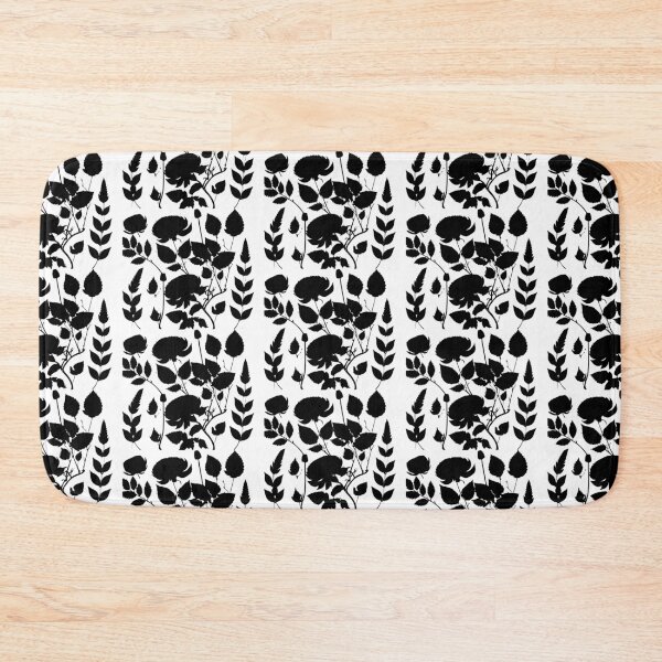 Item preview, Ranunculus Flower Black and White leaves silhouette on White background 14 designed and sold by ArmBaoStock.